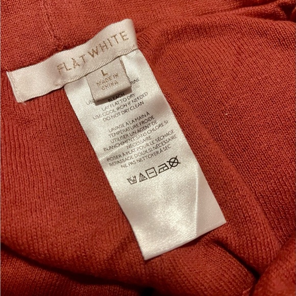 Anthropologie Flat White Knit Crochet Flare Pants Large - Picture 10 of 10